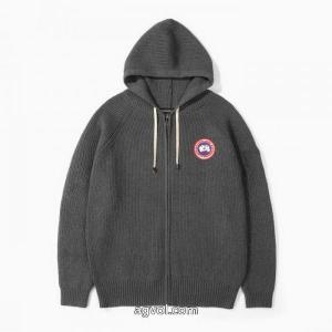 CANADA GOOSEクラシック刺繍ロゴキャップジッパーニットカーディガンコート